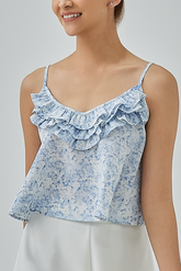 Inez Abstract Watercolour Print Top